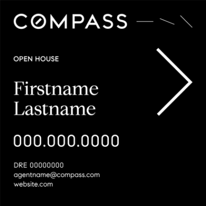 Picture of Compass 24"x24" O.H. White Ultra Frame - Black Sign A