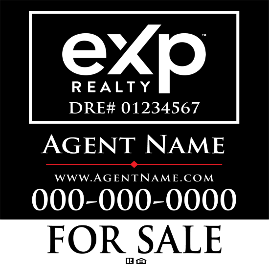 Picture of eXp Realty 24"x24" Yard Sign - Black