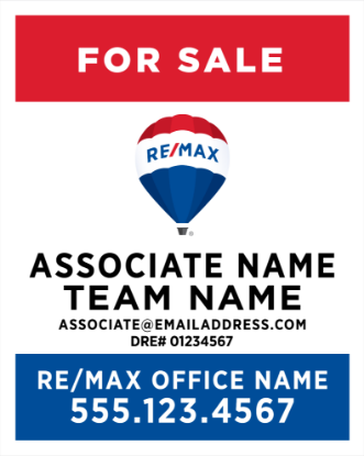 Picture of RE/MAX 30"x24" Yard - Associate & Team Name A